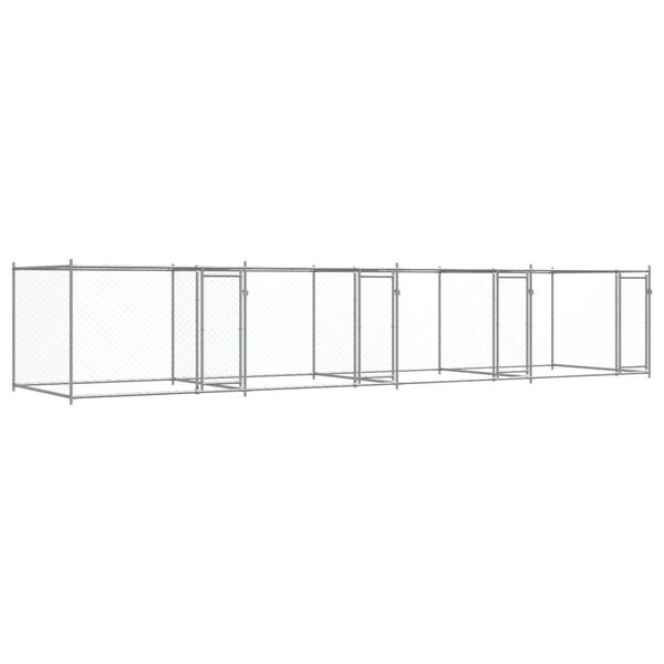 vidaXL Cage pour chien avec portes gris 8x2x1,5 m acier galvanis&eacute;
