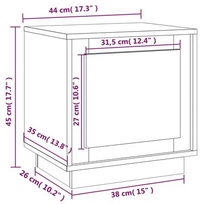 vidaXL Table de chevet chêne sonoma 44x35x45 cm bois d'ingénierie