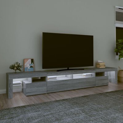 vidaXL Meuble TV avec lumières LED Sonoma gris 260x36,5x40 cm