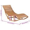 vidaXL Chaise longue &agrave; bascule avec coussin Bois de teck solide