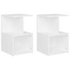 vidaXL Tables de chevet 2 pcs blanc 35x35x55 cm bois d'ing&eacute;nierie