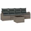 vidaXL Ensemble de canap&eacute; de jardin 5 pcs 4-Seater Gris polyrotin