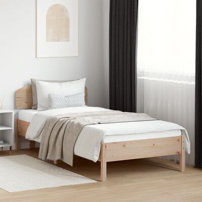 vidaXL Cadre de lit avec tête de lit 90x200 cm bois de pin massif