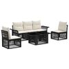 vidaXL Ensemble de canap&eacute; de jardin 6 pc Noir et blanc cr&egrave;me polyrotin