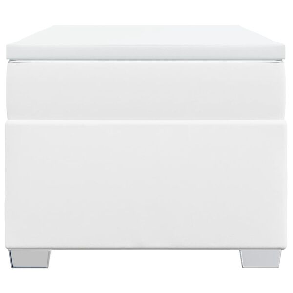 vidaXL Sommier &agrave; lattes de lit avec matelas Blanc 100x200cm Similicuir