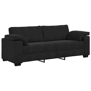 vidaXL Canap&eacute; &agrave; 3 places noir 220x77x82 cm velours