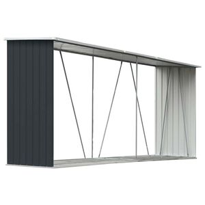 vidaXL Abri de stockage &agrave; bois Acier galvanis&eacute; 330x84x152cm Anthracite