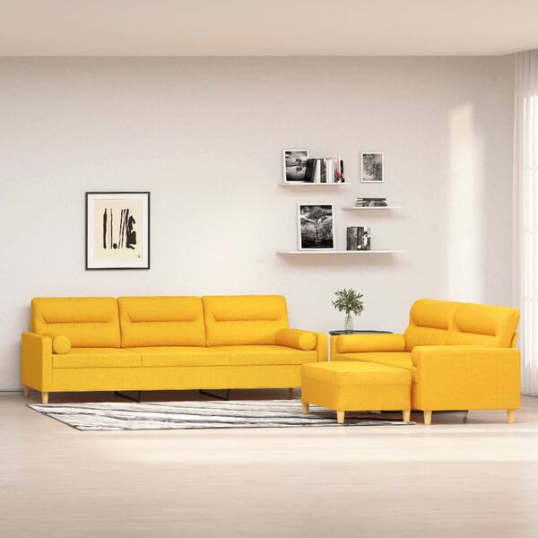 vidaXL Ensemble de canap&eacute;s 3 pcs coussins d&eacute;coratifs et coussins