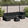 vidaXL Salon de jardin 8 pcs avec coussins noir r&eacute;sine tress&eacute;e