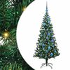vidaXL Sapin de No&euml;l artificiel pr&eacute;-&eacute;clair&eacute; Vert 150 cm PVC et m&eacute;tal