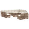 vidaXL Ensemble de canap&eacute; de jardin 13 pcs Beige polyrotin