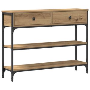 vidaXL Table console avec tiroir Ch&ecirc;ne artisanal 100 x 25 x 75 cm