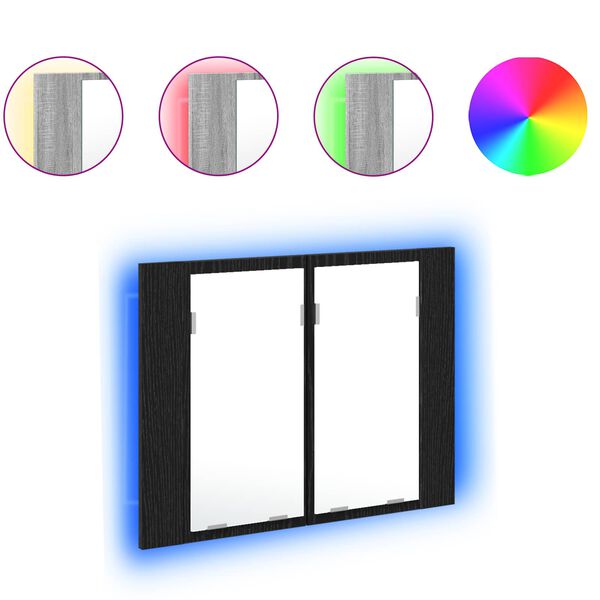 vidaXL Amoire de salle de bain avec miroir Ch&ecirc;ne noir 60 x 12 x 45 cm