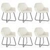 vidaXL Chaises &agrave; manger lot de 6 cr&egrave;me velours