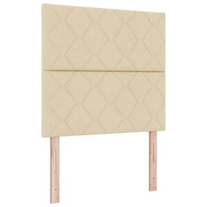 vidaXL Lit &agrave; ressorts avec matelas avec LED Cr&egrave;me 100 x 200 cm tissu