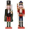 vidaXL Casse-Noisette de No&euml;l TURKU 2 pc Rouge et Noir 38 cm