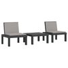vidaXL Salon de jardin 3 pcs avec coussins anthracite PP