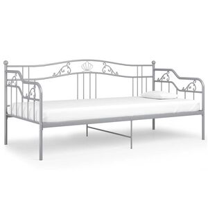 vidaXL Cadre de canap&eacute;-lit sans matelas gris m&eacute;tal 90x200 cm