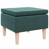 vidaXL Tabouret avec pieds en bois Vert foncé Tissu