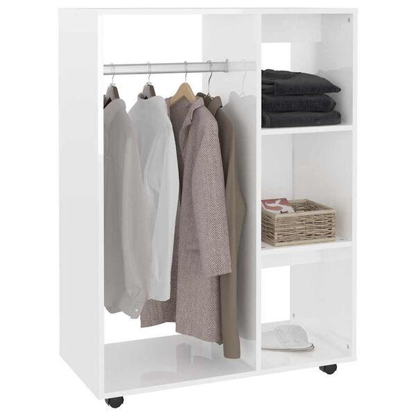 vidaXL Garde-robe Blanc brillant 80x40x110 cm Bois d&rsquo;ing&eacute;nierie
