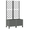 vidaXL Bac de jardin avec treillis et roues Gris clair PP