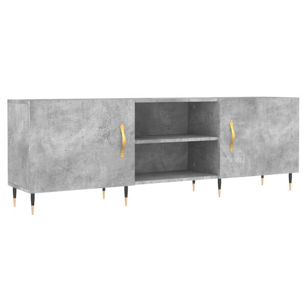 vidaXL Meuble TV gris béton 150x30x50 cm bois d'ingénierie
