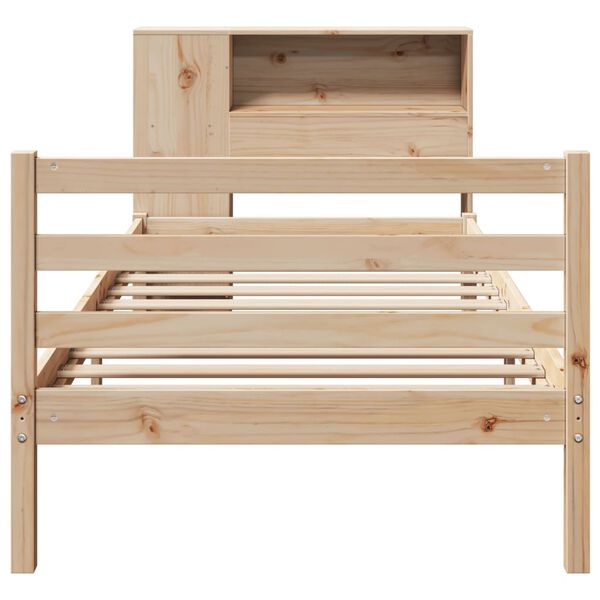 vidaXL Lit biblioth&egrave;que sans matelas 90x190 cm bois de pin massif