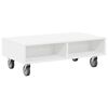 vidaXL Table d'appoint avec roues Blanc 90 x 50 x 30 cm