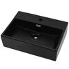 vidaXL Vasque avec trou de robinet en c&eacute;ramique Noir 51,5x38,5x15 cm