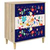 vidaXL Commode MAINZ Imprim&eacute; floral 66 x 36,5 x 75 cm Sonoma