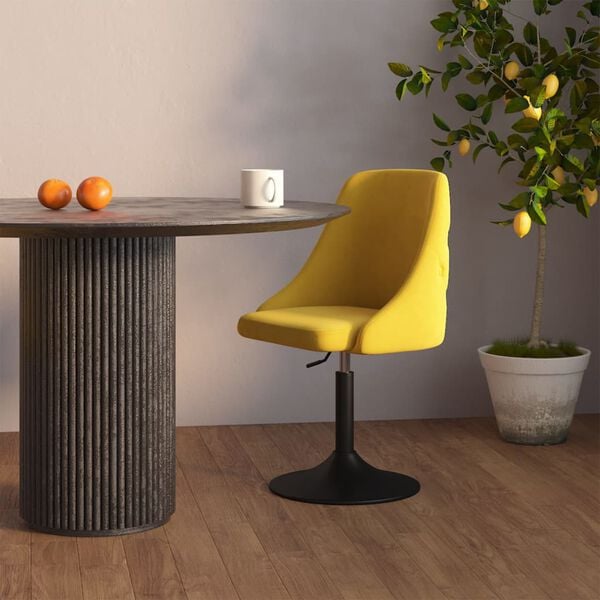 vidaXL Chaise de salle &agrave; manger Jaune moutarde Velours
