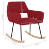 vidaXL Chaise &agrave; bascule Rouge bordeaux Tissu