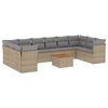 vidaXL Salon de jardin et coussins 11 pcs m&eacute;lange beige r&eacute;sine tress&eacute;e