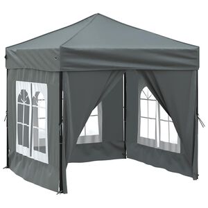 vidaXL Tente de réception pliable avec parois Anthracite 2x2 m