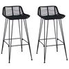 vidaXL Tabouret de bar 2 pcs Noir 44 x 46 x 91 cm Rattan et Acier