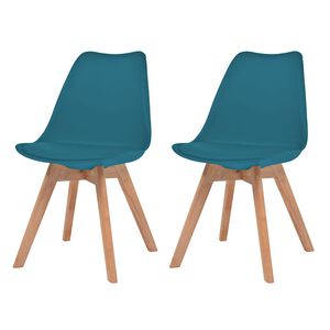 vidaXL Chaises &agrave; manger lot de 2 Turquoise Plastique