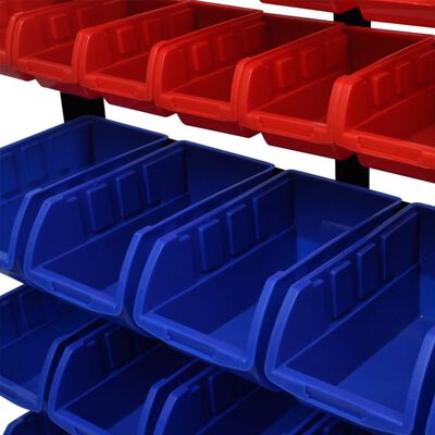 vidaXL Étagère à outils de garage Bleu et rouge