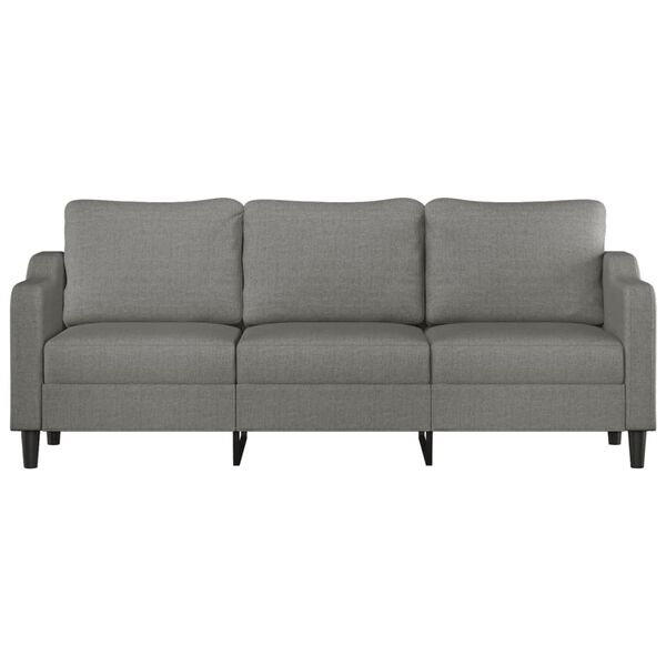 vidaXL Canap&eacute; &agrave; 3 places Gris fonc&eacute; 210 cm Tissu