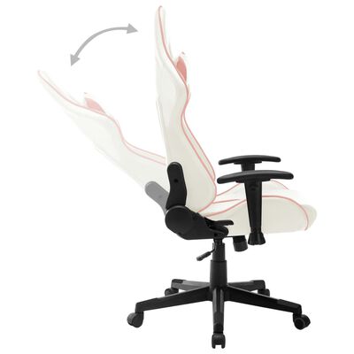 vidaXL Chaise de jeu Blanc et rose Cuir artificiel