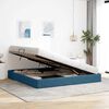 vidaXL Lit de Rangement avec matelas Bleu fonc&eacute; 200 x 200 cm Velours