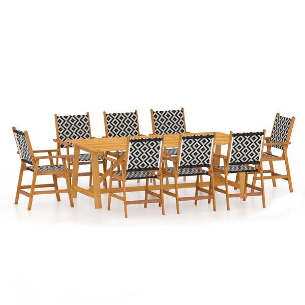 vidaXL Ensemble &agrave; manger de jardin 9 pcs Bois d'acacia solide
