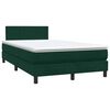 vidaXL Sommier &agrave; lattes de lit et matelas et LED vert fonc&eacute; 120x220cm velours