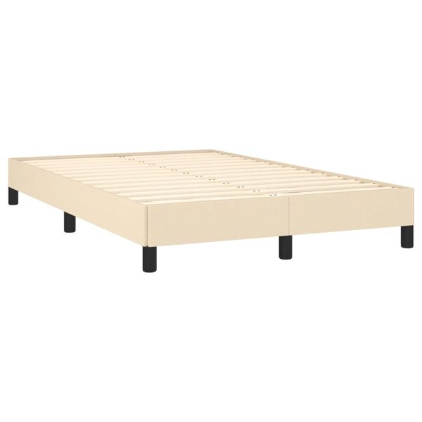 vidaXL Sommier &agrave; lattes de lit avec matelas cr&egrave;me 120x190 cm tissu