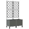 vidaXL Bac de jardin avec treillis et roues 2 pc Gris clair