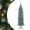 vidaXL Arbre de No&euml;l artificiel slim avec 150 LED Vert et blanc 150 cm