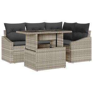 vidaXL Ensemble de canap&eacute; de jardin 5 pc Gris clair et gris fonc&eacute;