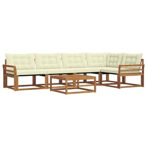 vidaXL Ensemble de canap&eacute;s d'ext&eacute;rieur 6 pc Naturel et Cr&egrave;me