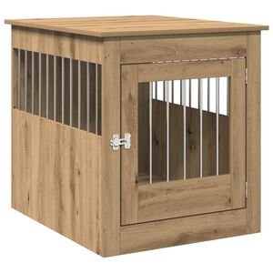 vidaXL Meuble de cage pour chiens ch&ecirc;ne artisanal 64,5x80x71 cm
