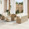vidaXL Ensemble de canap&eacute; de jardin avec coussin 8 pcs Beige polyrotin