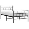 vidaXL Cadre de lit métal sans matelas avec pied de lit noir 75x190 cm